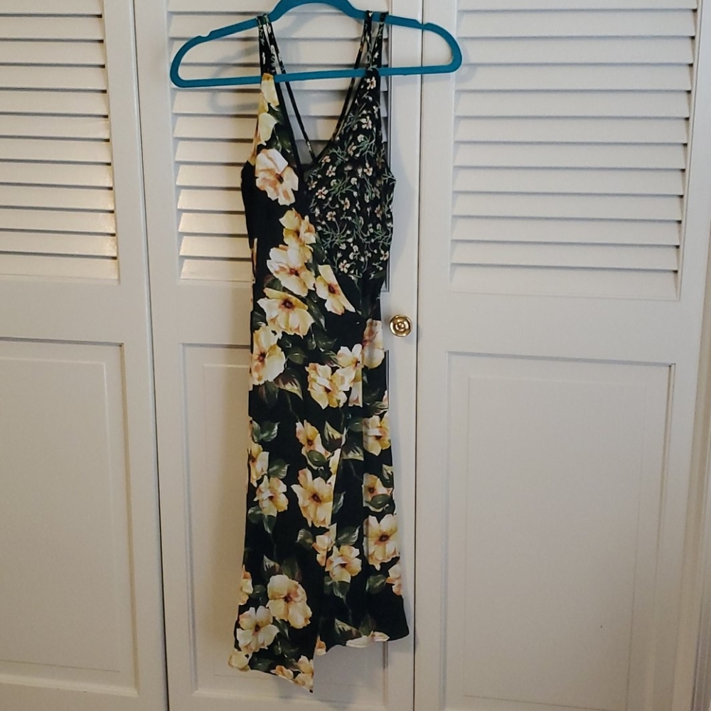 Topshop mixed pattern wrap dress